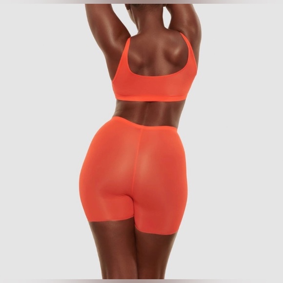 SKIMS Poppy Red Jelly Sheer Scoop-Neck Stretch-Woven Bra NWT size small - Picture 13 of 16